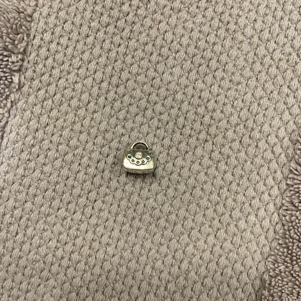 Pandora Silver Purse Charm with Pink Zirconium